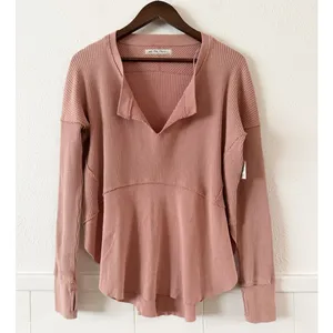 Free People We The Free Ottoman Slouchy Tunic Thermal Top Dusty Pink XS NWT thumbnail 2