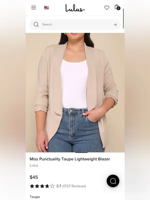 NWT Lulus Women’s Miss Punctuality Taupe Lightweight Open Front Blazer Size M thumbnail 3