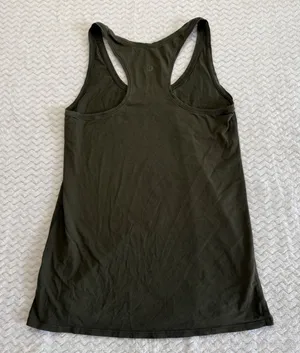 Lululemon Racerback Tank Top Dark Olive Green Scoop Neck Activewear Size 6 thumbnail 1