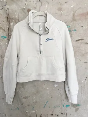 Lululemon Scuba Oversized Funnel Neck Half Zip, Bone thumbnail 1