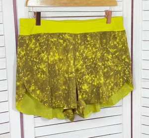 Lululemon SeaWheeze Find Your Pace Lined High Rise Running Shorts‎ Yellow 10 thumbnail 1