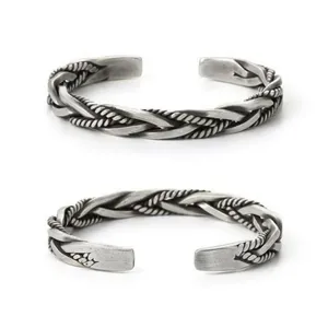 NEW Solid Unisex Braided 925‎ Sterling Silver Cuff Bracelet thumbnail 5