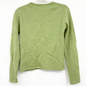 Wendy B. Cashmere Womens Green 100% Cashmere Classic Crewneck Preppy Sweater M thumbnail 4