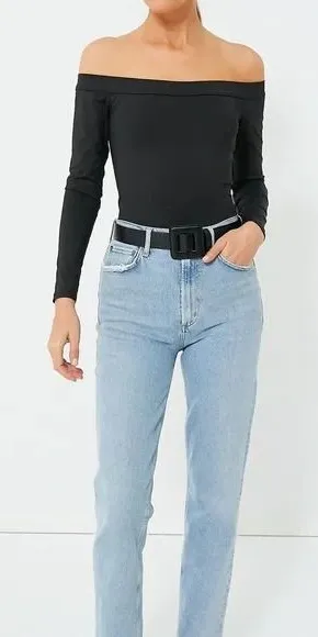 Tuckernuck Black Long Sleeve Laila‎ Top Size XL Off the Shoulder Stretch NWOT thumbnail 1