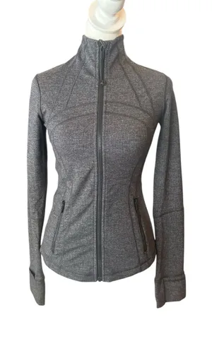 Lululemon Define Jacket Heathered Herringbone Gray Womens Size 4 thumbnail 1