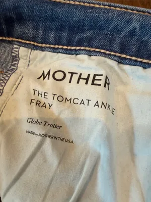 MOTHER The Tomcat Ankle Fray Distressed Jeans Size 32 Globe Trotter - C73-019 thumbnail 4
