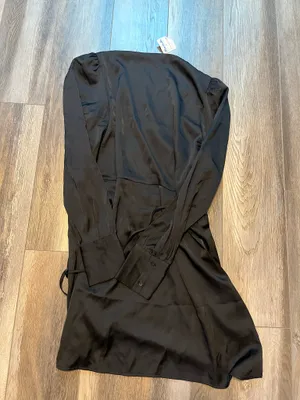 NWT Abercrombie & Fitch Long Sleeve Satin Drapey Dress thumbnail 3