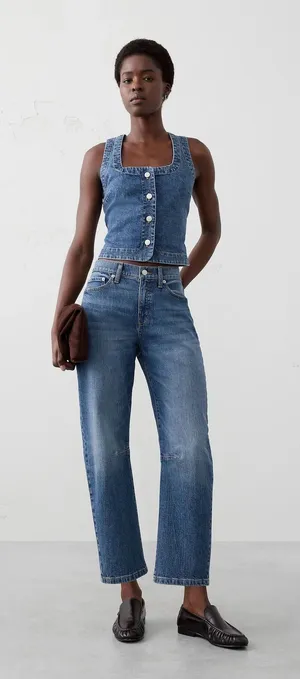 Banana Republic Darted Barrel Mid Rise Ankle‎ Jean Medium Wash 26/2 S/804434-03 thumbnail 1