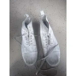 Divided H&M cream ivory canvas lace military boots womens size 12/ 45 thumbnail 5