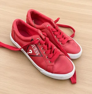 GUESS Women’s Red Logo Low Top Sneakers Size 6.5M thumbnail 1
