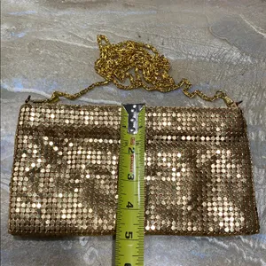 Vintage Britney Spears Gold Tone Chainmail Evening Hand Purse thumbnail 7