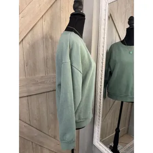 Sage Green Crewneck Sweatshirt Oversized Pullover Top Women Medium thumbnail 7