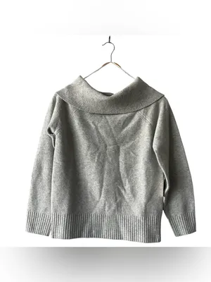 Lucky Brand Cloud Soft Off The Shoulder Heather Gray Sweater Small NWT thumbnail 2