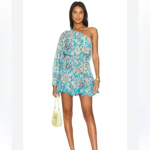Hemant and Nandita One Shoulder Dress Eyelet Size XS Mini Dress thumbnail 2