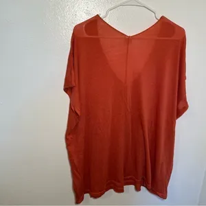 Vero Moda Womens Sz Small Inez Oversized Blouse Pink Orange Pockets Short Sleeve thumbnail 8