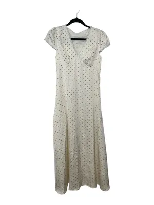 CoMMENSE Polka Dot Lace Trim Maxi Dress, size medium NWT Satin Sold out thumbnail 4