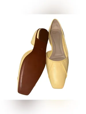 NEW FRANCO SARTO Debrah Half D'orsay Flat Butter Yellow SZ-8.5 thumbnail 4