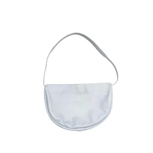Zara Leather Crescent Crossbody Bag Limited Edition Powder Blue Classy Chic Y2K thumbnail 2