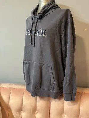 Gray Hurley hoodie with white and black logo, size XL #surf #skate thumbnail 4