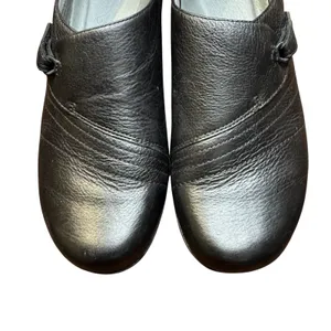 Dansko Shoes Womens Size 10.5 Black Leather Slip On Comfort Work Clogs thumbnail 2