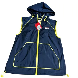 Hunter for Target Navy Blue Hooded Rain Vest with Yellow Trim thumbnail 1