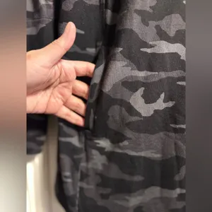 Athleta‎ Balance Printed Dress Womens Small Gray Camo Long Sleeve Pockets Zipper thumbnail 3