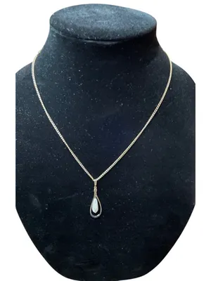 Vintage 70s Sarah Coventry Snow Drop Pendant Necklace MCM thumbnail 2