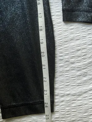 lululemon athletica Metallic Black High-Rise Ribbed Leggings thumbnail 6