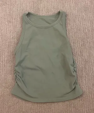 Green Cotton Cinched Tank Top Size M thumbnail 1