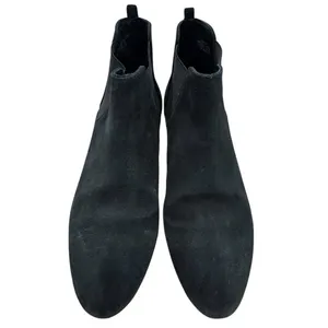 J. Crew Women's 9 Black Suede Chelsea Boots Pull On Ankle Booties Minimalist thumbnail 3