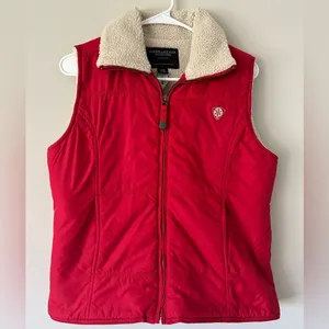 American Eagle Shelter Series Red Vest Sherpa Lined Size Medium Athleisure thumbnail 13