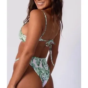 NEW Skatie Sarah Bikini Top in Beverly Rodeo Palm Leaf Print Size Small thumbnail 2