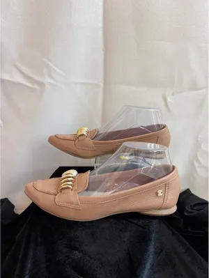 Bottero Women's Tan Leather Loafers with Gold Accent Size 6 thumbnail 4