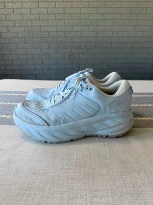 Hoka Bondi SR Light Blue Leather Slip Resistant Shoes Women’s Size 9.5 thumbnail 8
