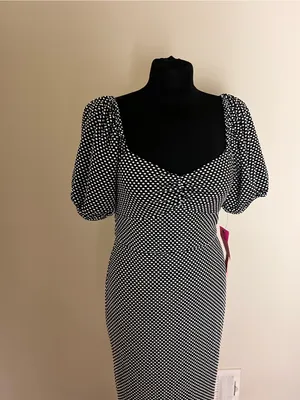 Betsey Johnson Black and White Polka Dot Dress NWT thumbnail 2