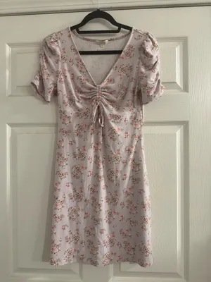 Ultra Flirt Light Pink Floral Tie-Front Mini Dress thumbnail 2