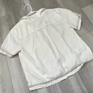 Marine Layer Shirt embroidered button up crop womens Cream (medium) resortwear thumbnail 4