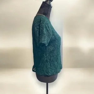 Victoria‎ Secret vintage lace hunter green sheer top large thumbnail 3