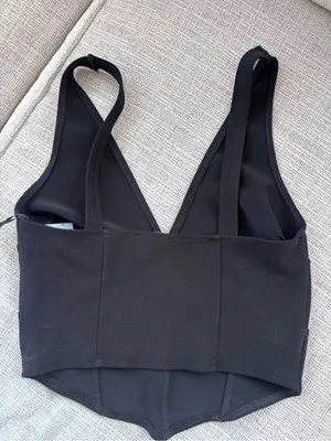 Abercrombie & Fitch Black Corset Crop Tank Top | Size Small thumbnail 6