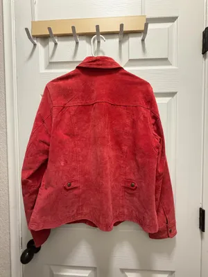 Cherry Red vintage leather jacket Size L thumbnail 2