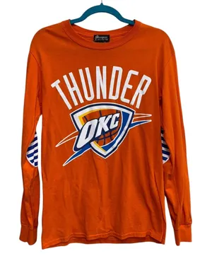 OKC Thunder GameDay Couture Long Sleeve Shirt S Orange NBA Basketball thumbnail 1