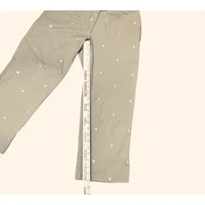 Lizgolf Cathren Cropped Pants‎ Women's 4 Khaki Floral Embroidered Cotton thumbnail 6