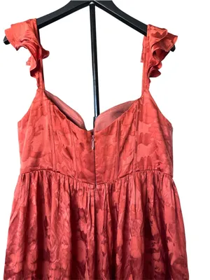 Azazie Atelier Terracotta Floral Jacquard Maxi Dress Size 18 thumbnail 9