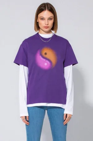 PacSun Tee Local Heroes Yin Yang Purple Tee Size S NWT cm) thumbnail 1