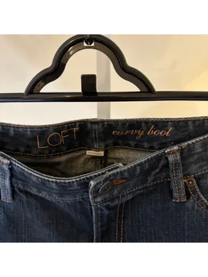 Loft EUC Women's Dark Wash Curvy Boot Cut Jeans Size 8 thumbnail 3