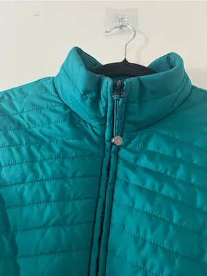 Talbots Teal Blue Quilted Puffer Vest Large Outdoors Hiking Lightweight Travel thumbnail 3