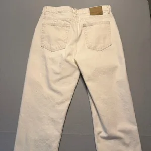 Zara Origins Straight Leg Denim Jeans Cream Off-White Women Size 31 thumbnail 11