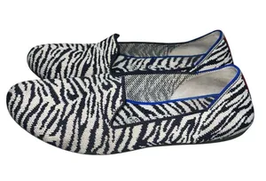 Rothy's The Almond Loafer Zebra Print Navy Blue & White Loafers Flats Shoes 8 thumbnail 4
