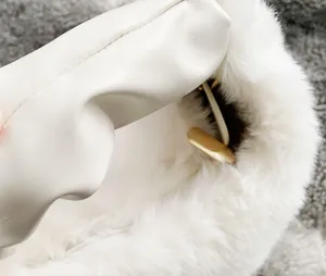 White Y2K Faux Fur Soft Two-way Crossbody Mini Handbag Purse thumbnail 4