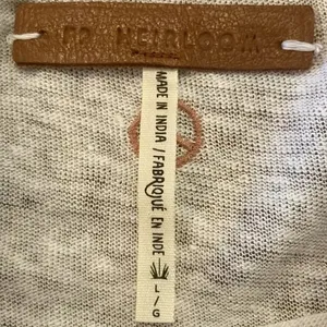 Free people heirloom lunar new years 100% linen t-shirt size large thumbnail 4